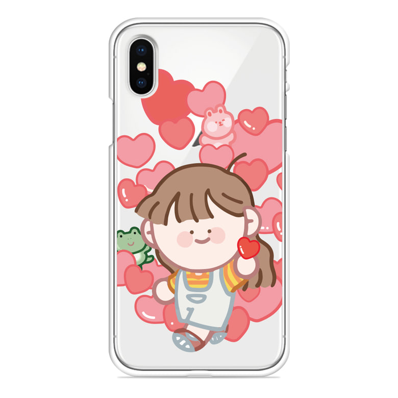 Fluffy Heart Clear Jelly Case